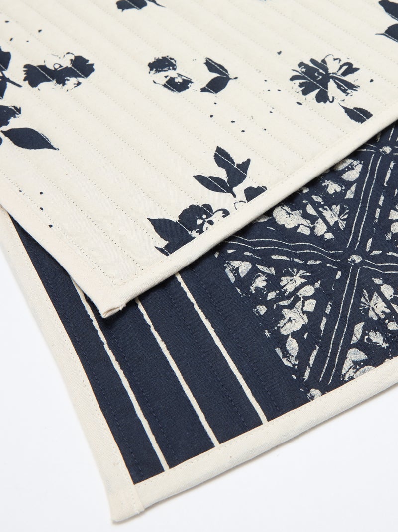 Set van 2 placemats met print - Kiabi Home Blauw - Kiabi