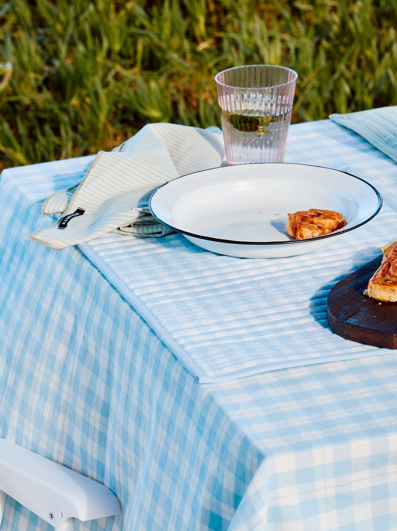 Set van 2 placemats met ruitjes Blauw - Kiabi