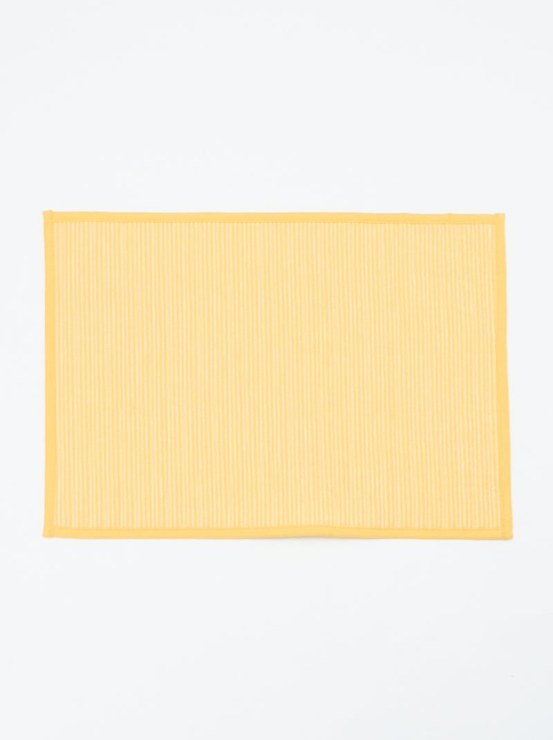 Set van 2 placemats met ruitjes Geel - Kiabi