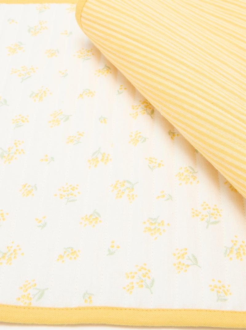 Set van 2 placemats met ruitjes Geel - Kiabi