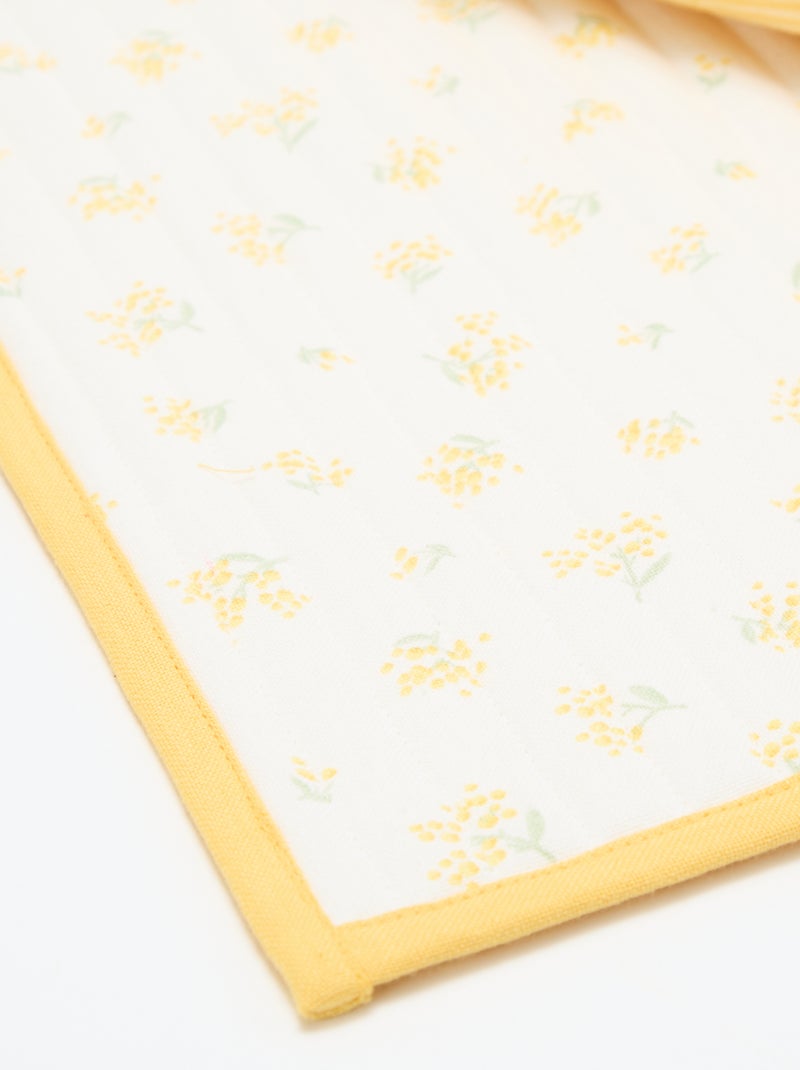 Set van 2 placemats met ruitjes Geel - Kiabi