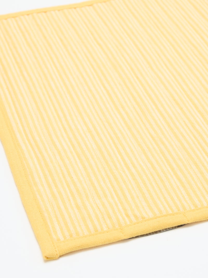 Set van 2 placemats met ruitjes Geel - Kiabi