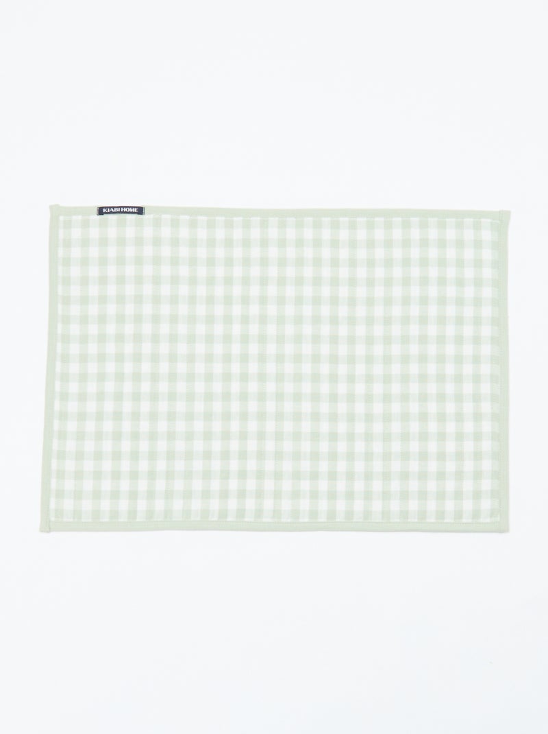 Set van 2 placemats met ruitjes Groen - Kiabi