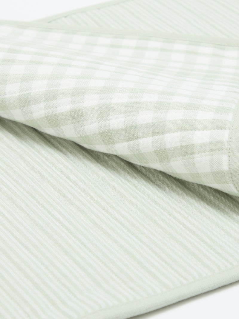 Set van 2 placemats met ruitjes Groen - Kiabi
