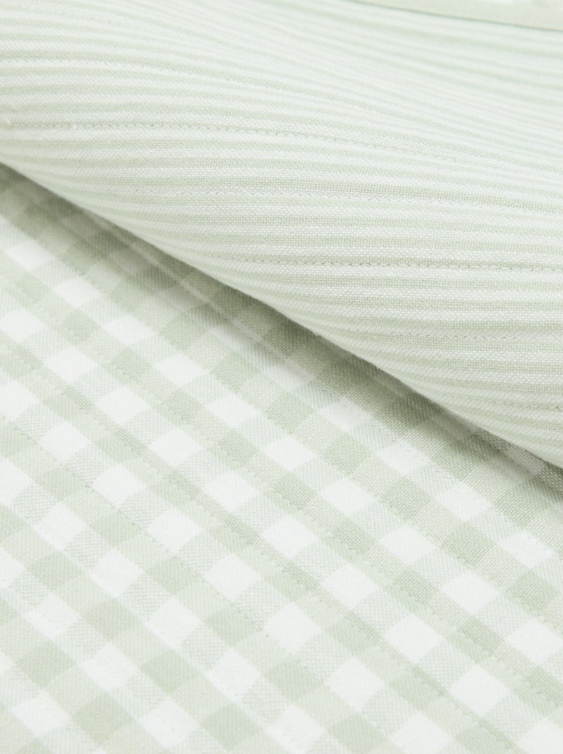 Set van 2 placemats met ruitjes Groen - Kiabi