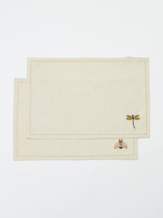 Set van 2 placemats van gemengd linnen - Kiabi Home