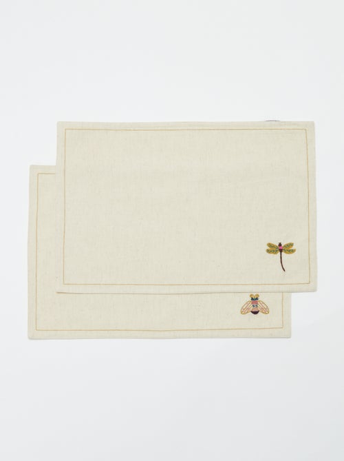 Set van 2 placemats van gemengd linnen - Kiabi Home - Kiabi
