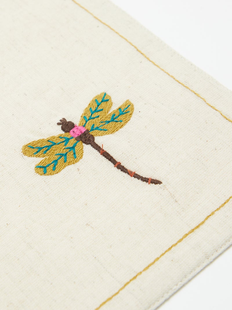 Set van 2 placemats van gemengd linnen - Kiabi Home BIEGE - Kiabi