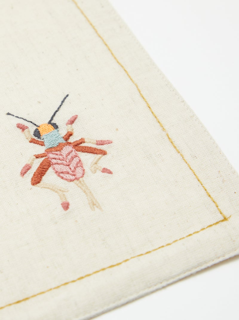 Set van 2 placemats van gemengd linnen - Kiabi Home BIEGE - Kiabi