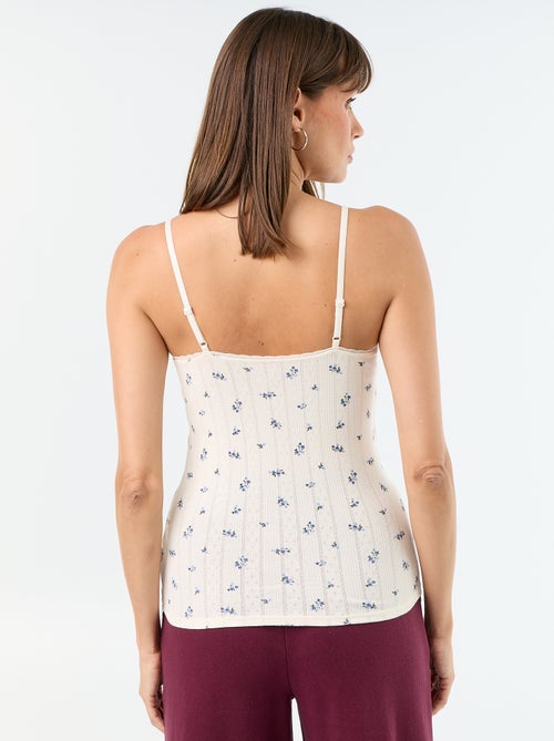 Set van 2 pointelle topjes met print - Kiabi
