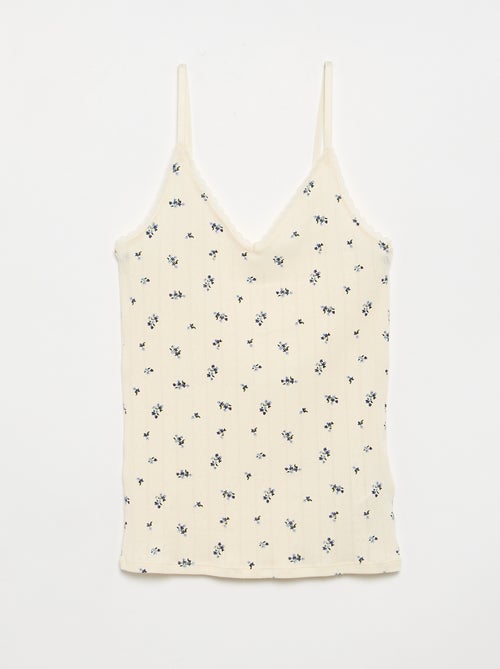 Set van 2 pointelle topjes met print - Kiabi