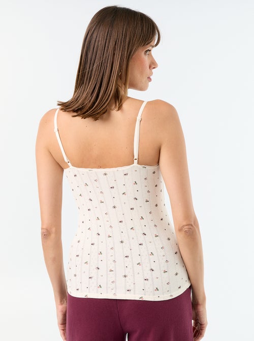 Set van 2 pointelle topjes met print - Kiabi
