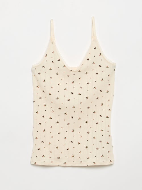 Set van 2 pointelle topjes met print - Kiabi