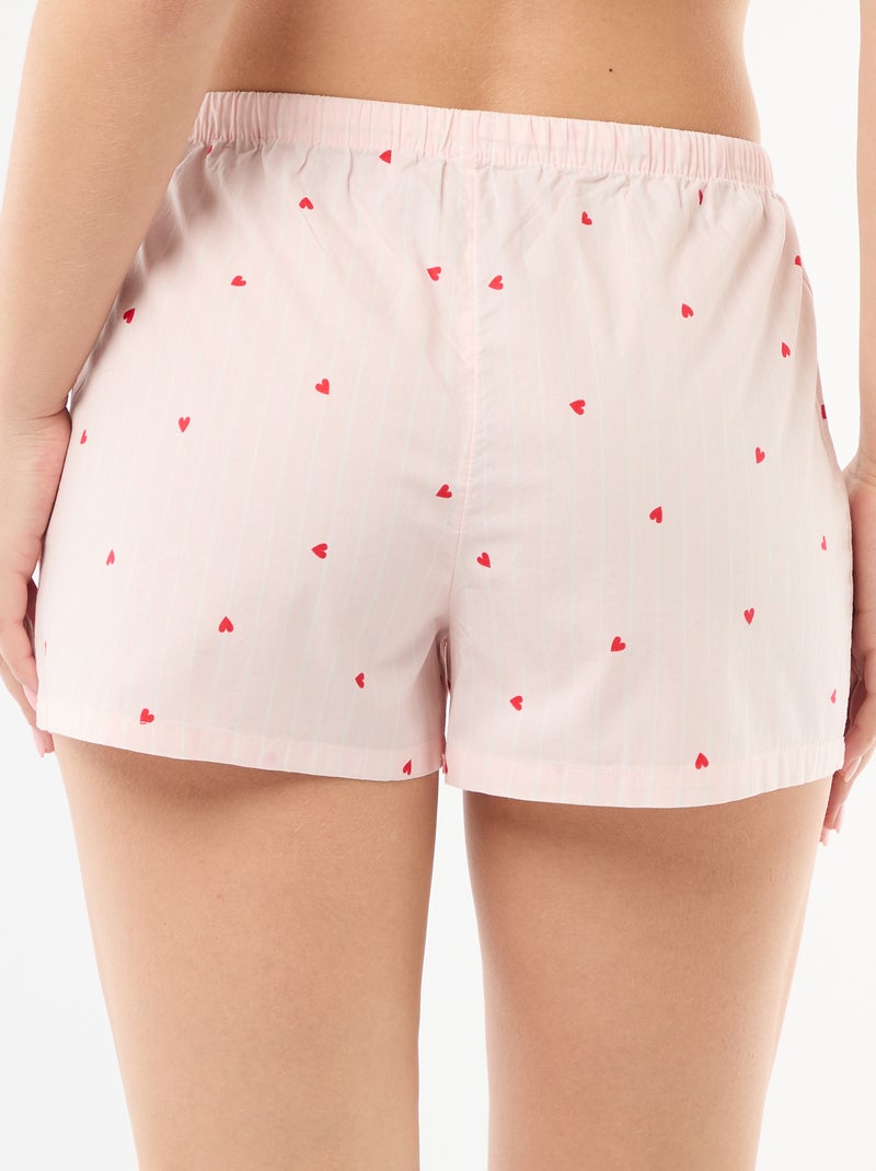 Set van 2 poplin shorts met katoenen trekkoord Rose - Kiabi