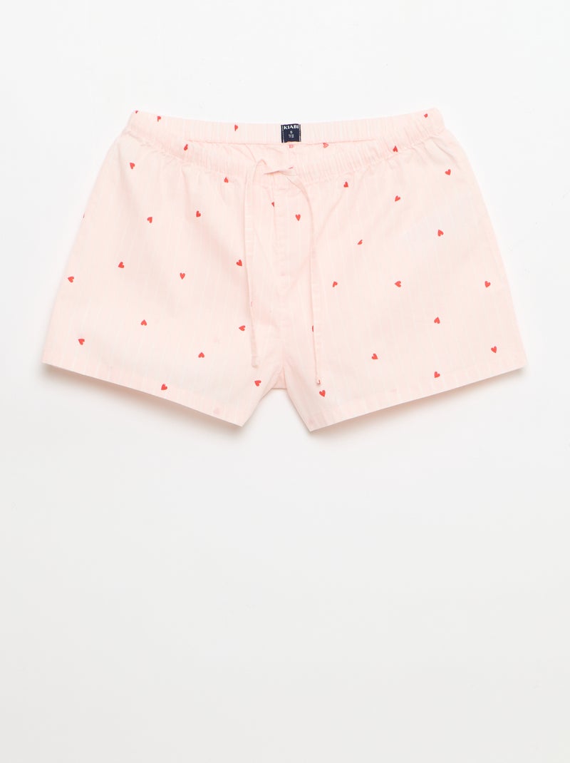 Set van 2 poplin shorts met katoenen trekkoord Rose - Kiabi