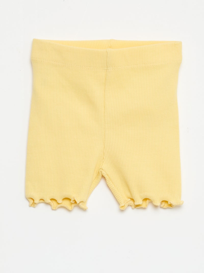 Set van 2 rib leggings Geel - Kiabi