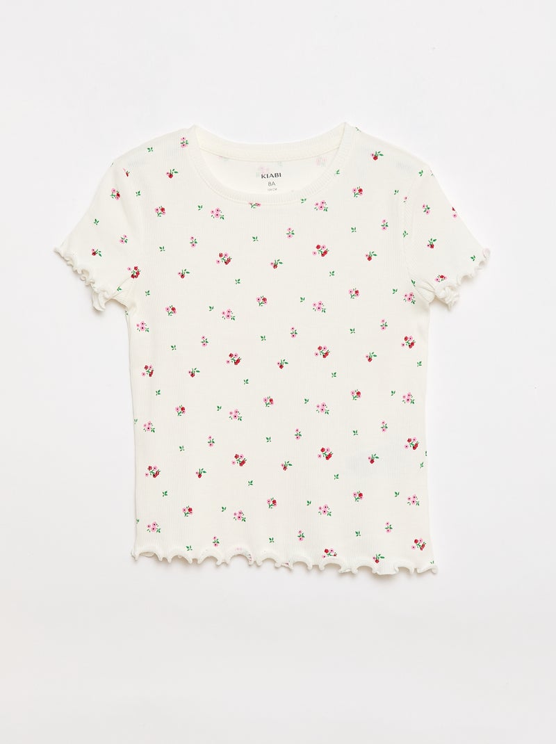 Set van 2 rib T-shirts Wit - Kiabi