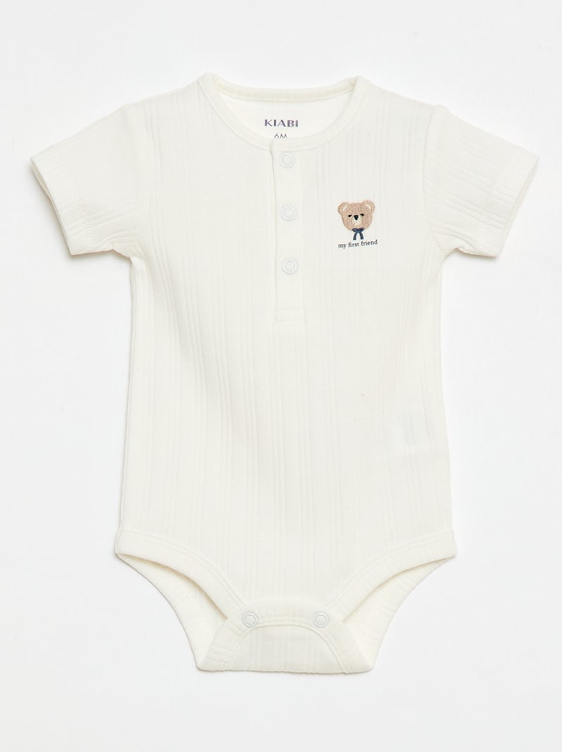 Set van 2 ribgebreide bodies Blauw - Kiabi