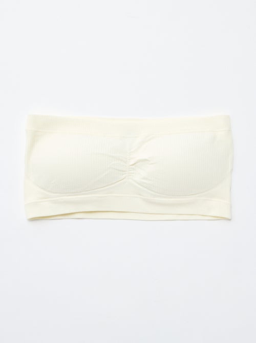 Set van 2 ribstoffen bandeau beha's zonder naden - Kiabi