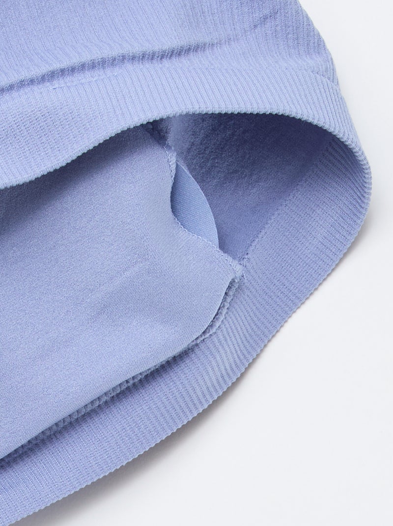 Set van 2 ribstoffen bandeautopjes zonder naden Blauw - Kiabi
