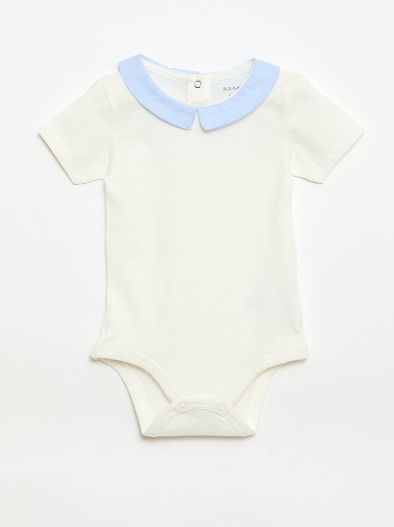 Set van 2 rompertjes met peterpan kraag Blauw - Kiabi
