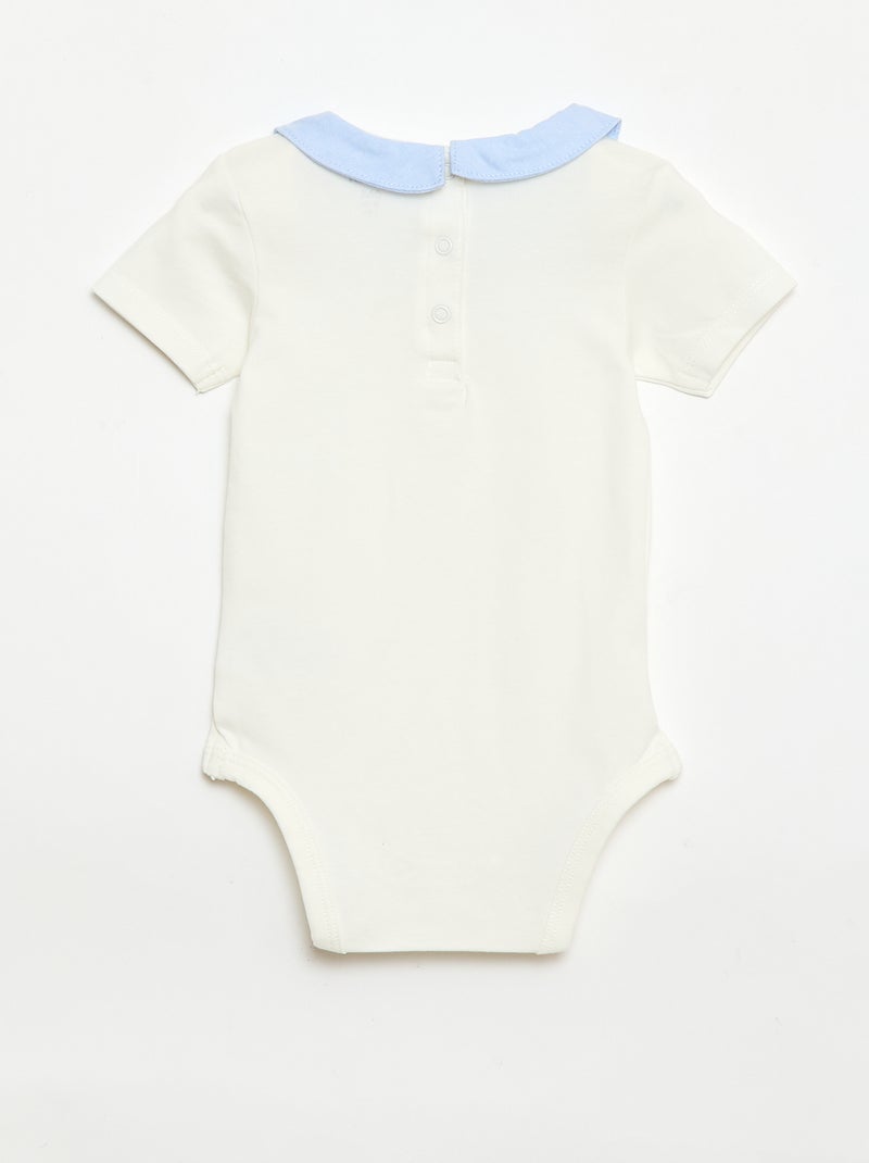 Set van 2 rompertjes met peterpan kraag Blauw - Kiabi
