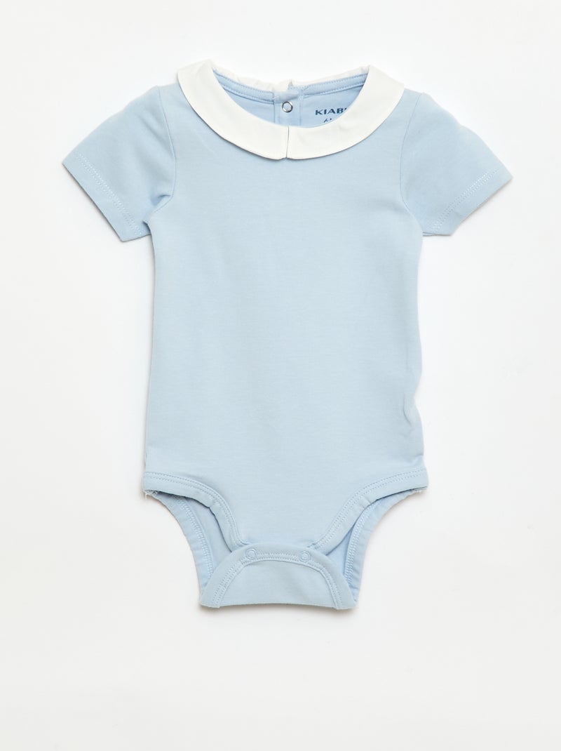 Set van 2 rompertjes met peterpan kraag Blauw - Kiabi