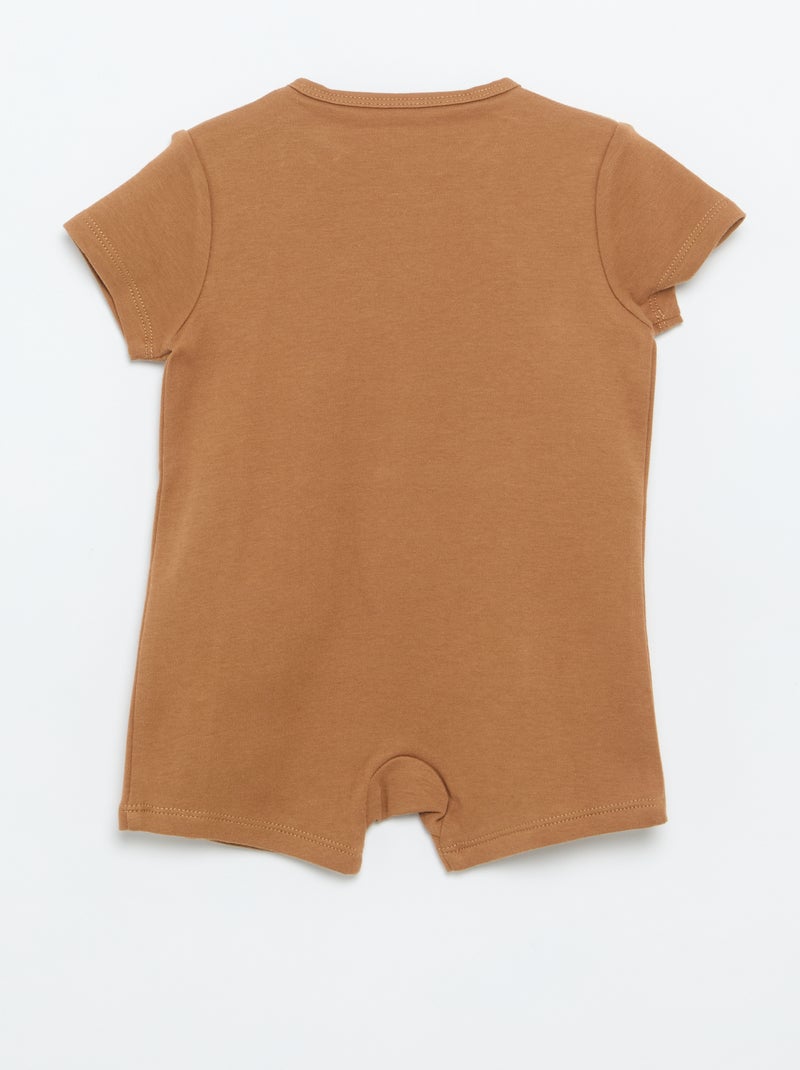 Set van 2 rompertjes van jersey met korte mouwen Biege - Kiabi