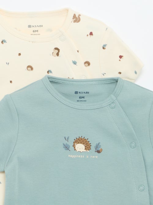 Set van 2 rompertjes van jersey met korte mouwen - Kiabi