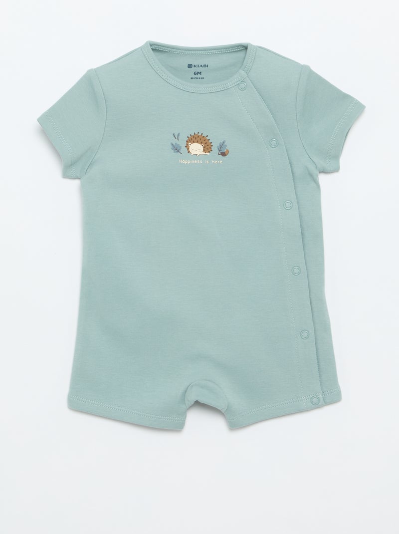 Set van 2 rompertjes van jersey met korte mouwen Blauw - Kiabi