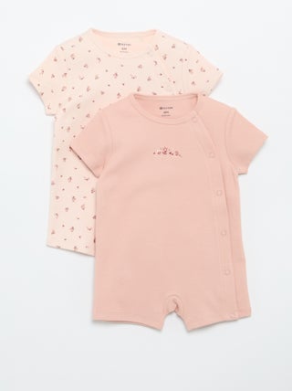 Set van 2 rompertjes van jersey met korte mouwen