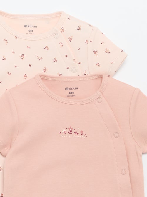 Set van 2 rompertjes van jersey met korte mouwen - Kiabi