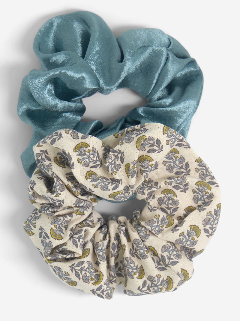 Set van 2 scrunchies Blauw - Kiabi