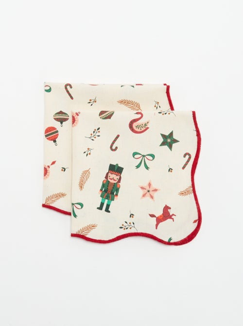 Set van 2 servetten met kerstprint - KIABI Home - Kiabi Set van 2 servetten met kerstprint - KIABI Home - Kiabi
