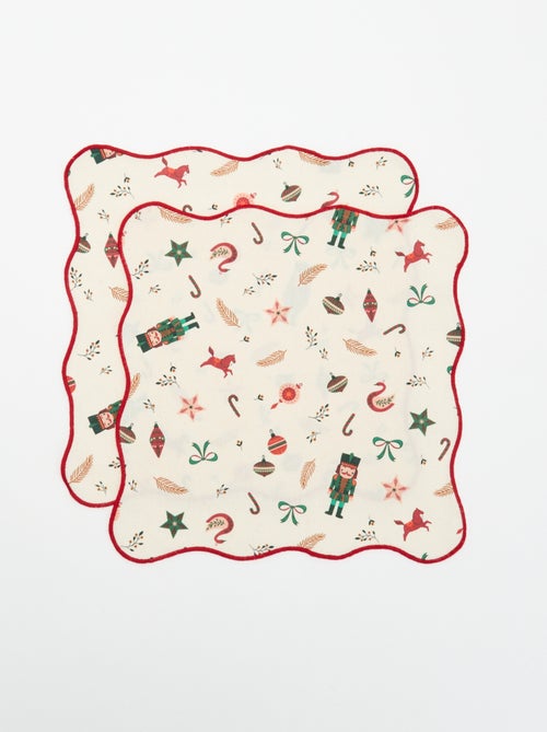 Set van 2 servetten met kerstprint - KIABI Home - Kiabi Set van 2 servetten met kerstprint - KIABI Home - Kiabi