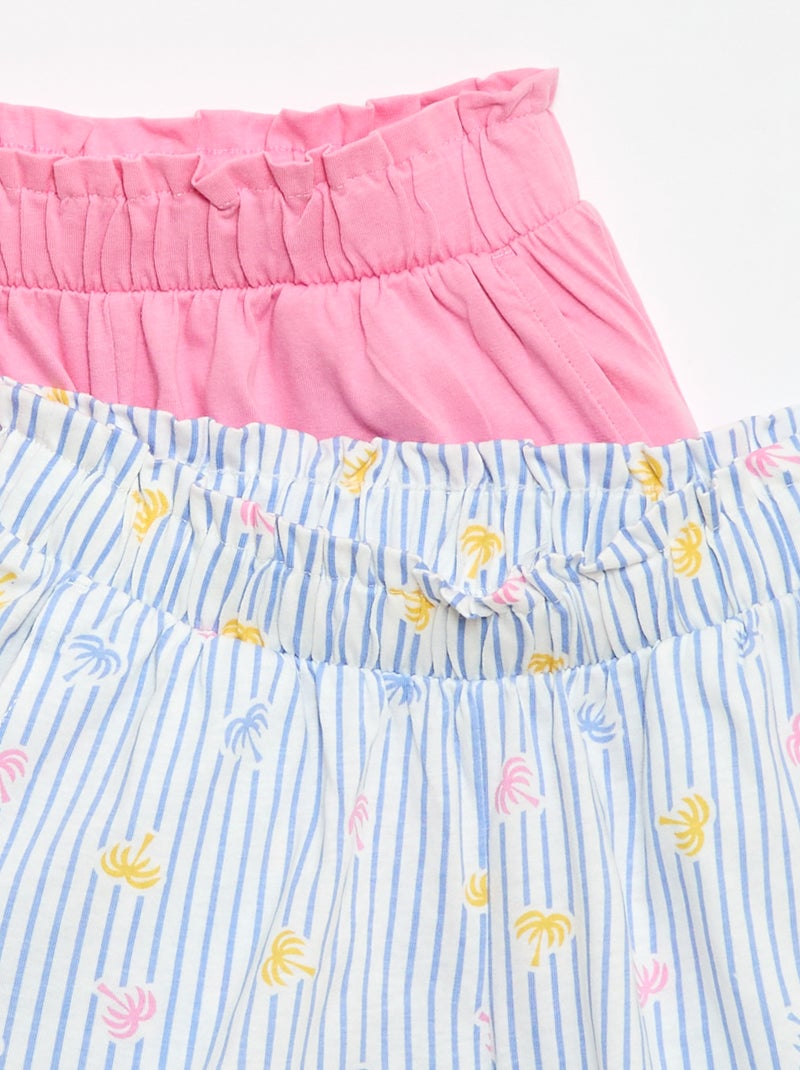 Set van 2 shorts met elastische taille Blauw - Kiabi