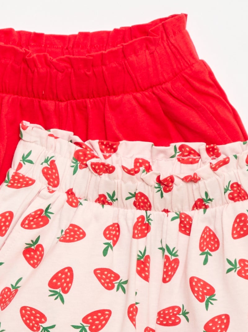 Set van 2 shorts met elastische taille Rose - Kiabi