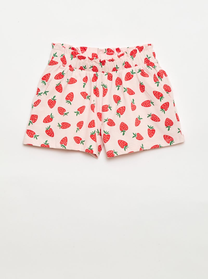 Set van 2 shorts met elastische taille Rose - Kiabi