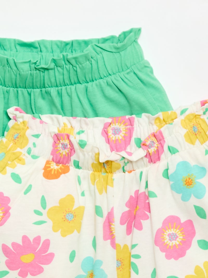 Set van 2 shorts met elastische taille Wit - Kiabi