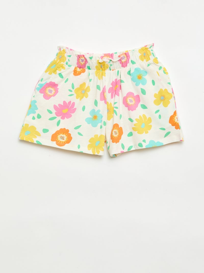Set van 2 shorts met elastische taille Wit - Kiabi