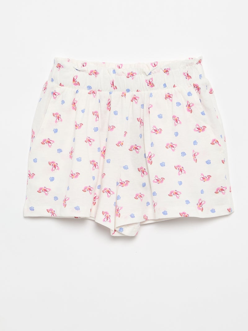 Set van 2 shorts met elastische taille Wit - Kiabi