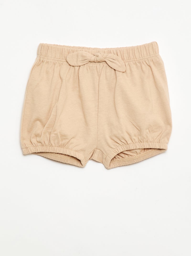Set van 2 shorts met fantasie strikjes Beige - Kiabi