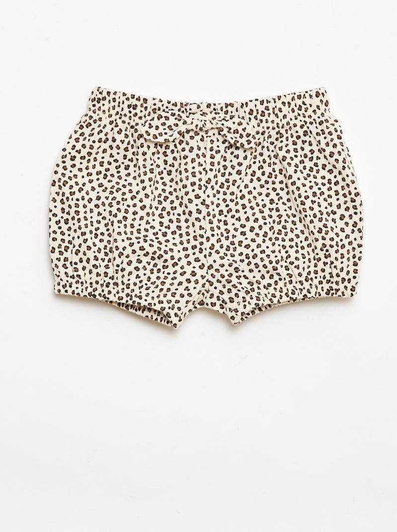 Set van 2 shorts met fantasie strikjes Beige - Kiabi