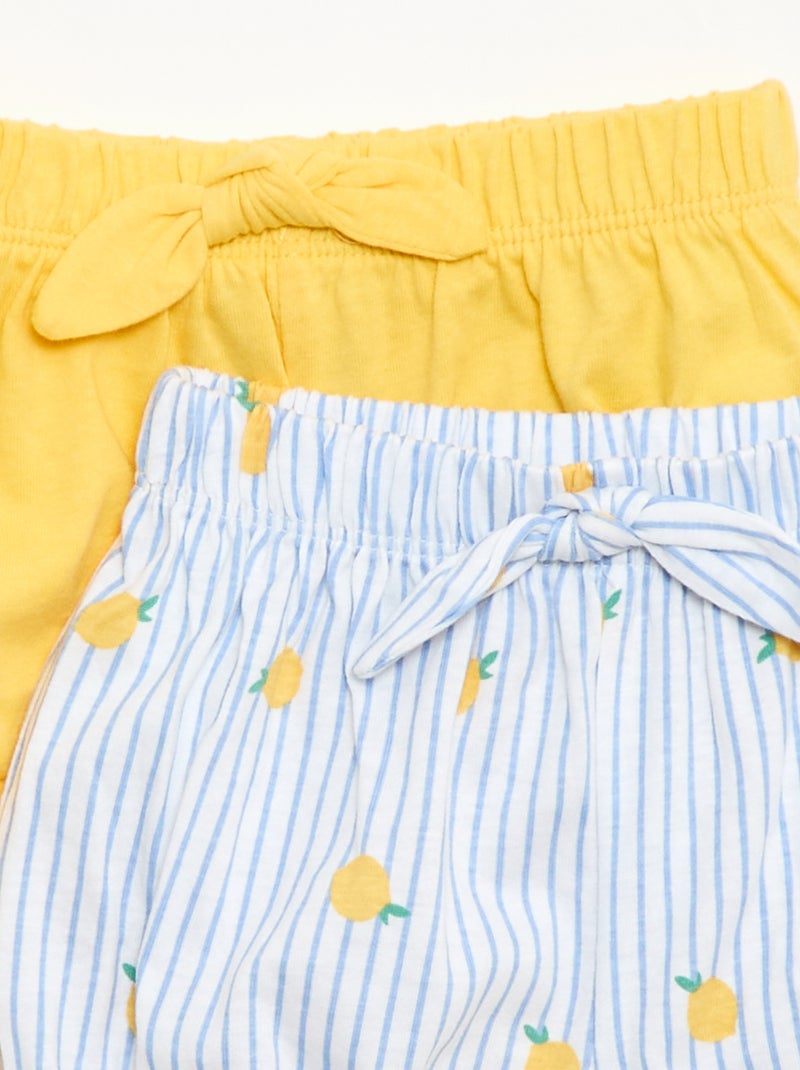 Set van 2 shorts met fantasie strikjes Blauw - Kiabi