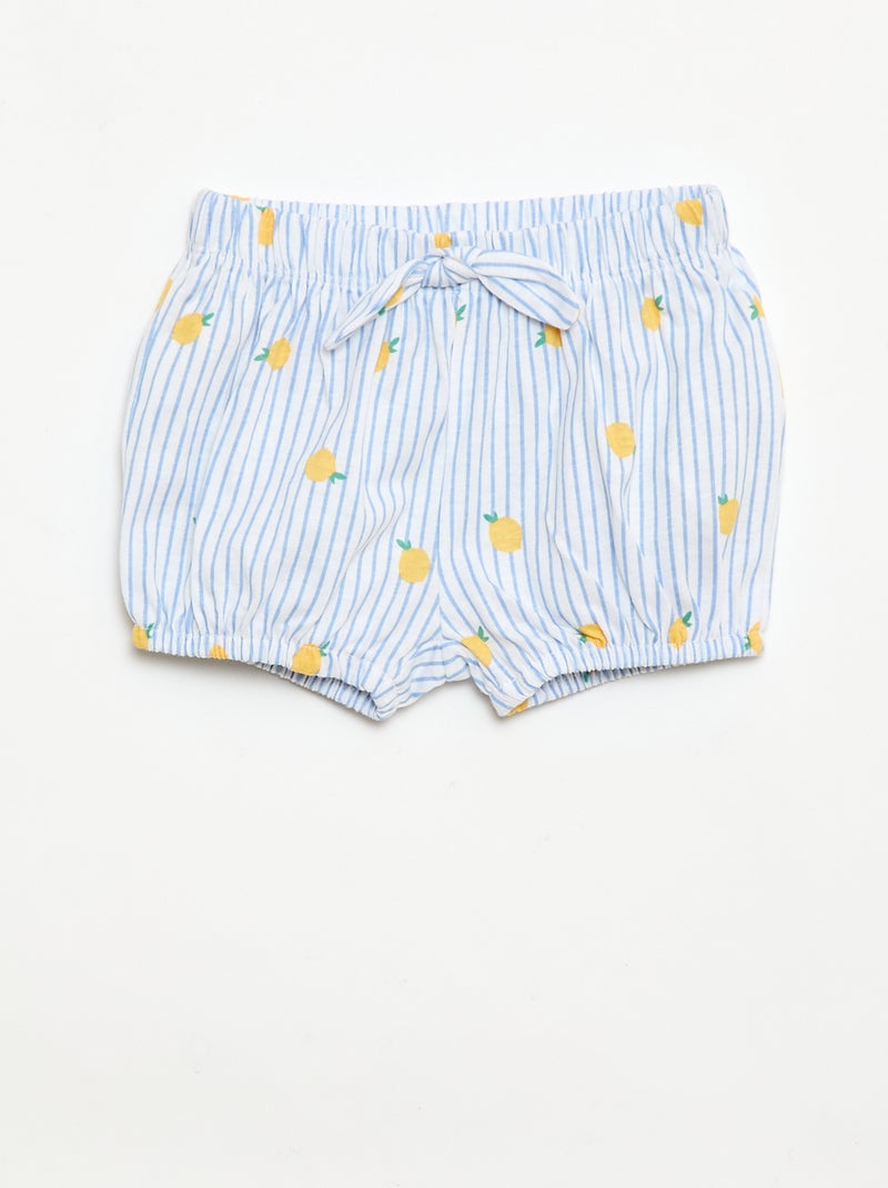 Set van 2 shorts met fantasie strikjes Blauw - Kiabi