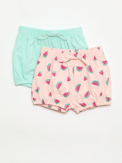 Set van 2 shorts met fantasie strikjes - Kiabi