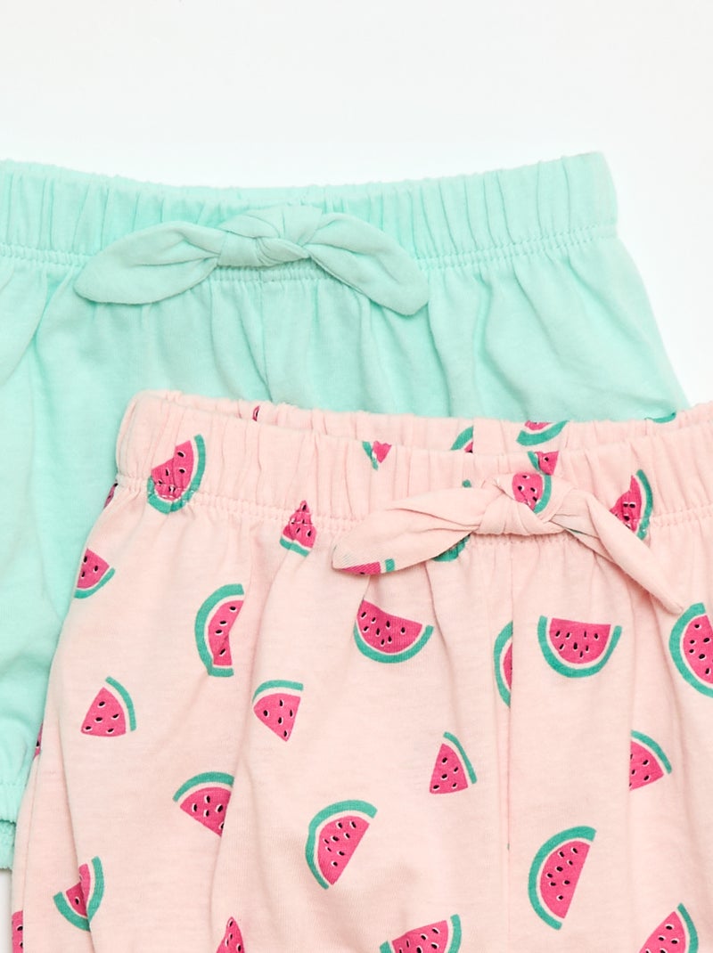 Set van 2 shorts met fantasie strikjes Rose - Kiabi