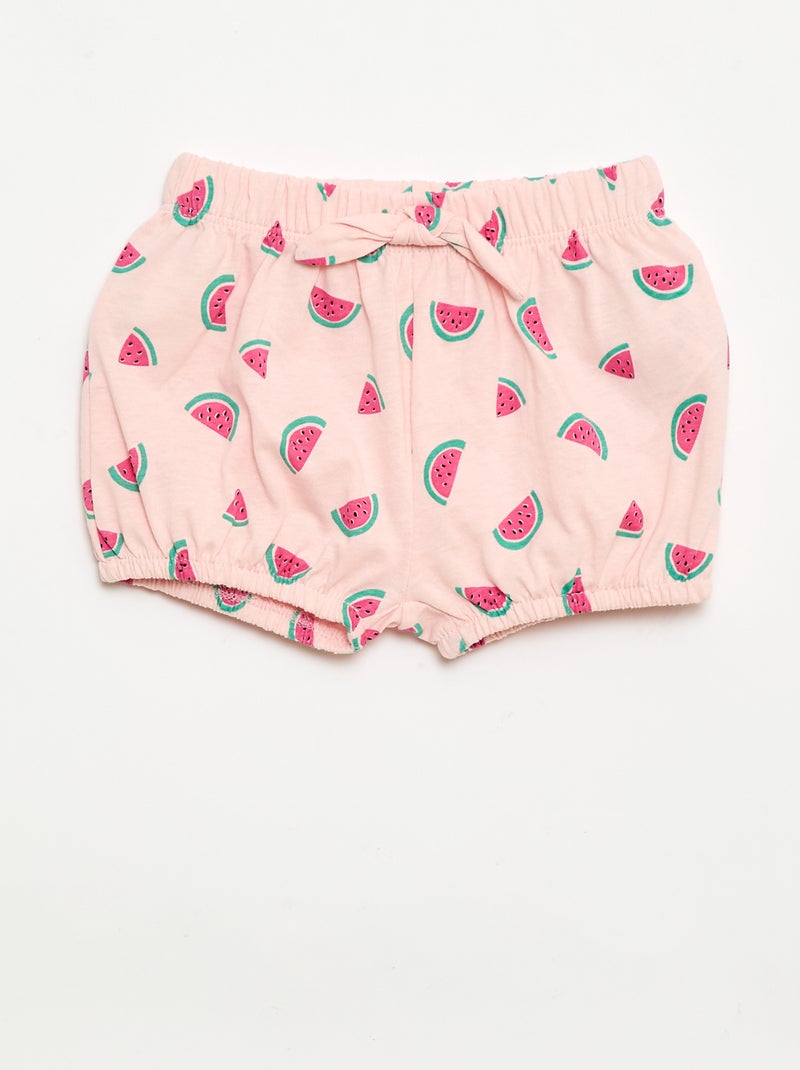 Set van 2 shorts met fantasie strikjes Rose - Kiabi