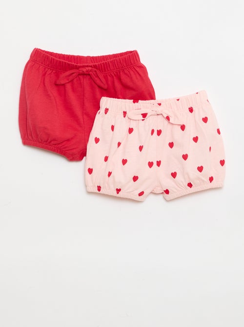 Set van 2 shorts met fantasie strikjes - Kiabi