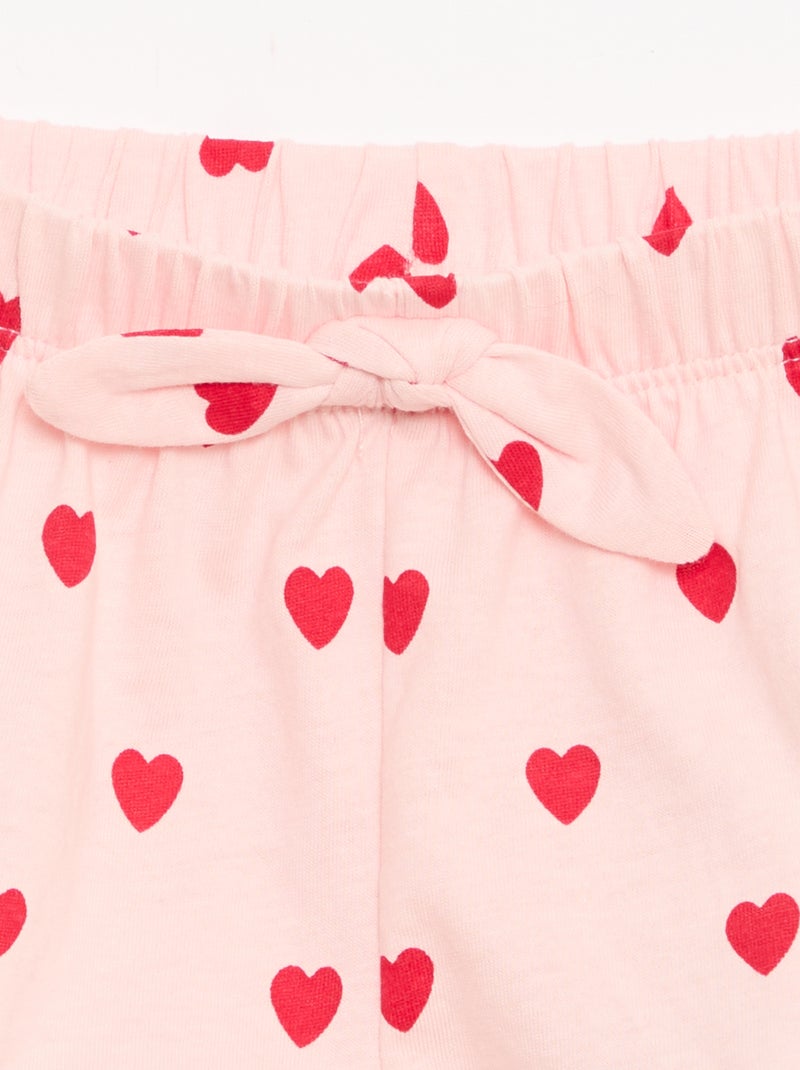 Set van 2 shorts met fantasie strikjes Rose - Kiabi